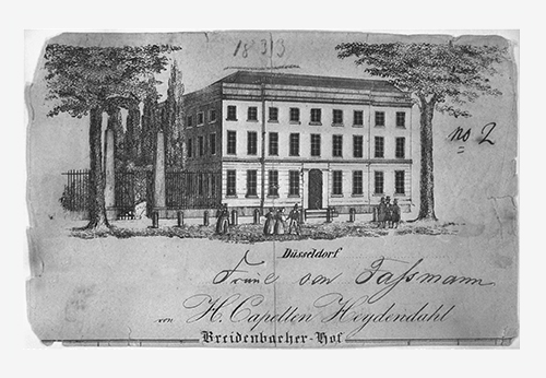 Alte Illustration des Breidenbacher Hofs im Jahre 1833